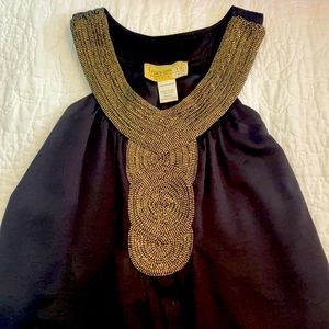 Black w/ gold beading cocktail dress